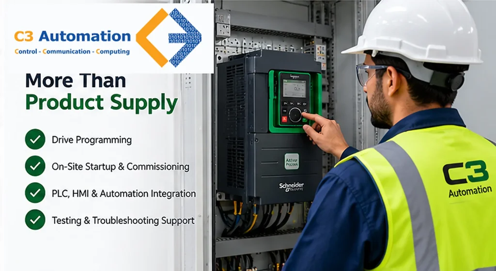 Schneider Electric VFD programming and commissioning support in UAE
